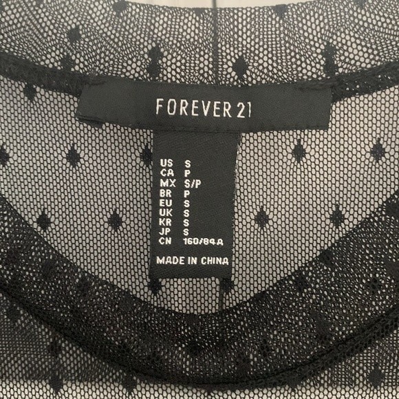 Forever 21 Mesh Polka Dot Bodysuit Small - Picture 2 of 5